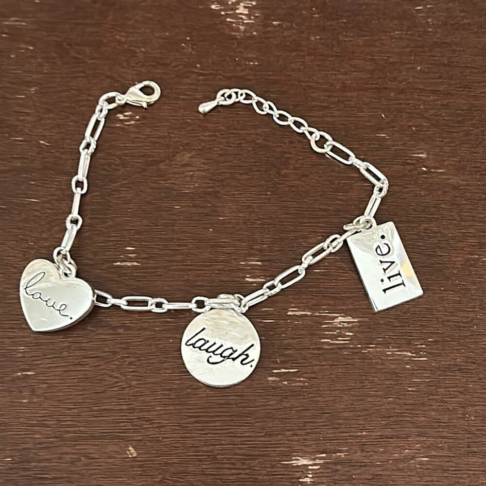 Love Laugh Live Charm Bracelet Size OS